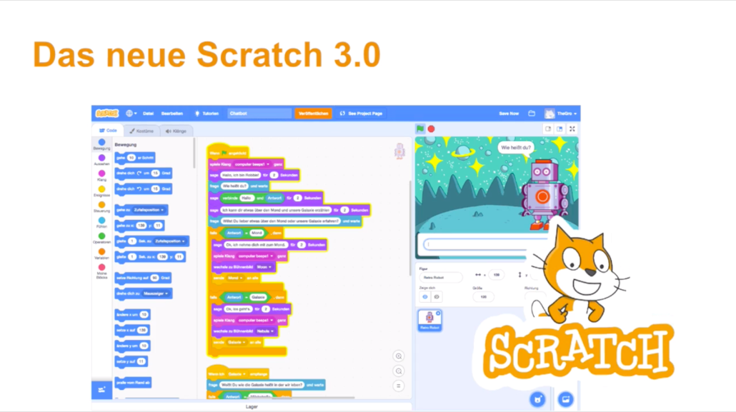 Online-Fortbildung Das neue Scratch 3.0 – Alle Änderungen auf einen