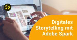Tablet mit Adobe Spark Programm