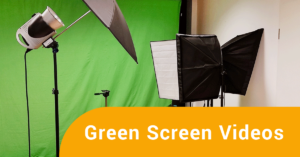 Green Screen, Kamera auf Stativ, Studiolicht