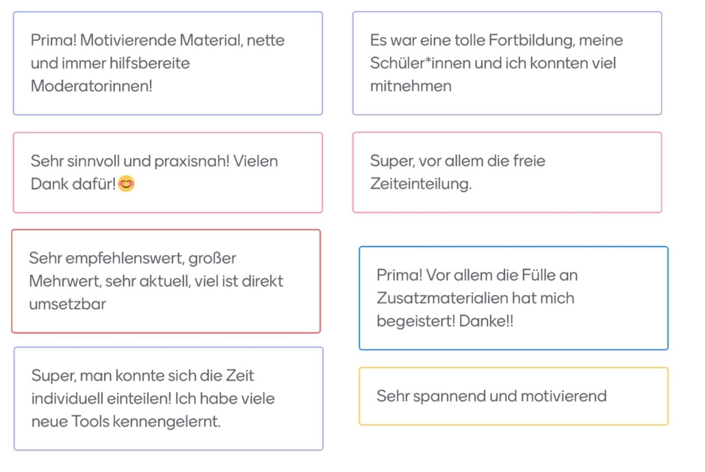 Abschlussfeedback Zusatzqualifikation Medienbildung