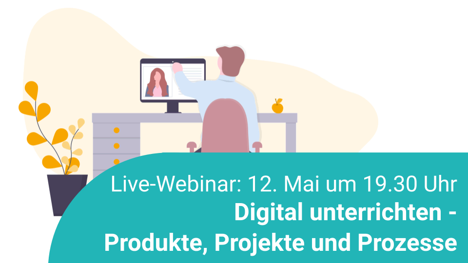 Live-Webinar zum Thema digital unterrichten, Illustration