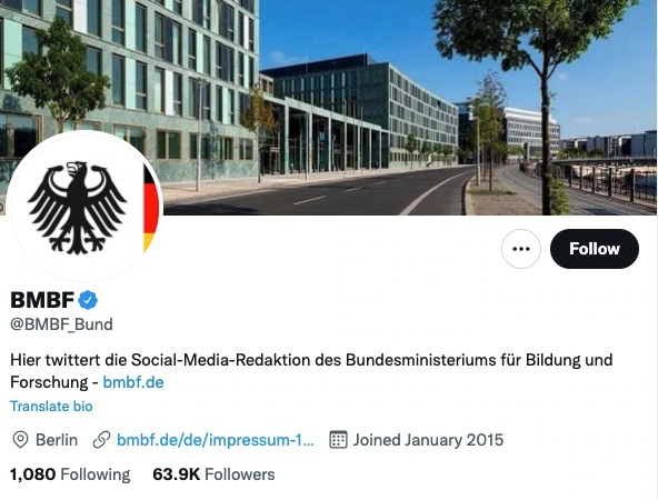 Twitteraccount Bildungsministerium