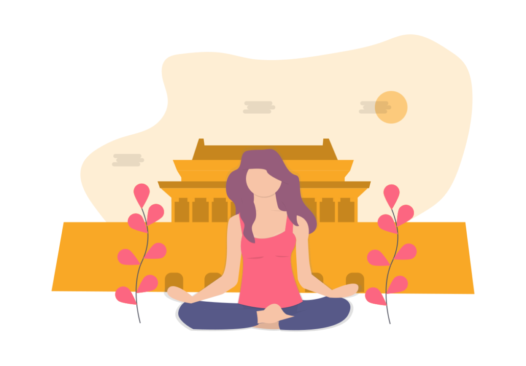 Grafik einer Frau, die meditiert