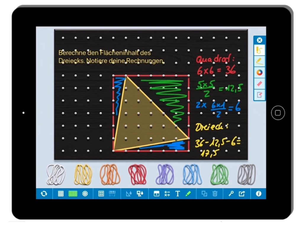 iPad mit mathematischen Zeichnungen