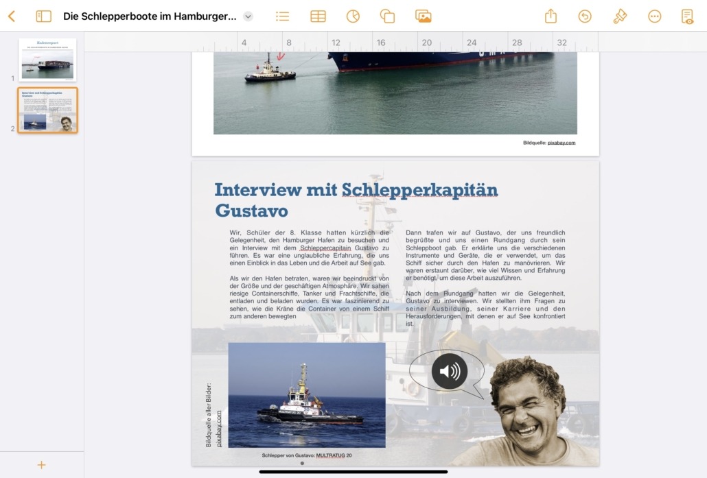 Pages iPad Interviewbild. 2